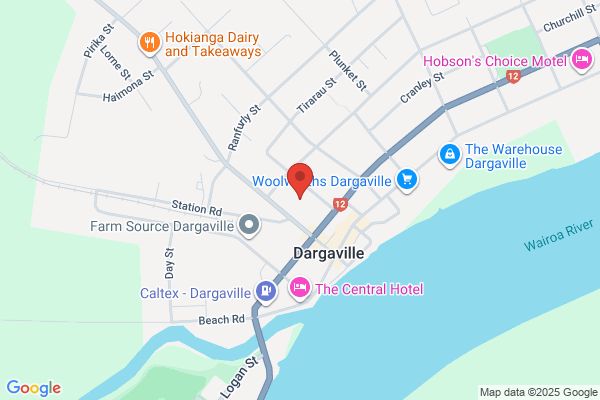 Map for Dargaville Free Kindergarten