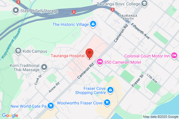 Map for Tauranga Hospital Play Service