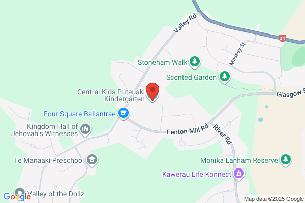 Map for Central Kids Kindergartens - Pūtauaki