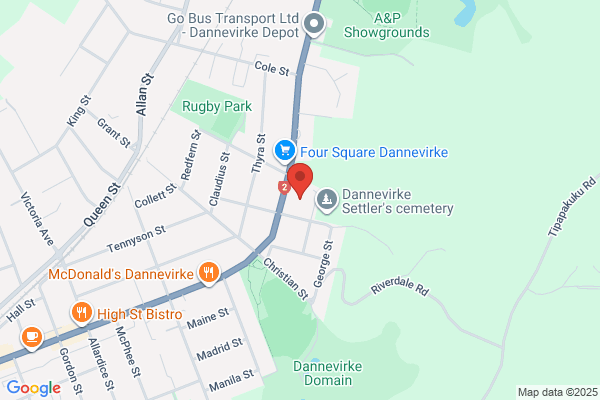 Map for Dannevirke Central Kindergarten