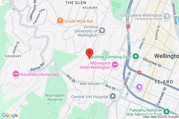 Map for Victoria University of Wellington Fairlie Terrace Early Childhood Service