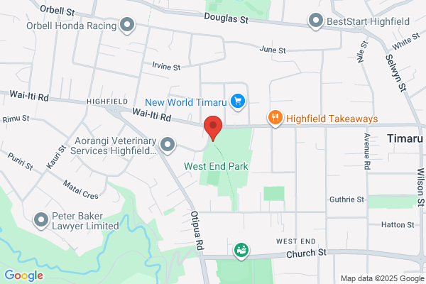 Map for West End Kindergarten (Timaru)