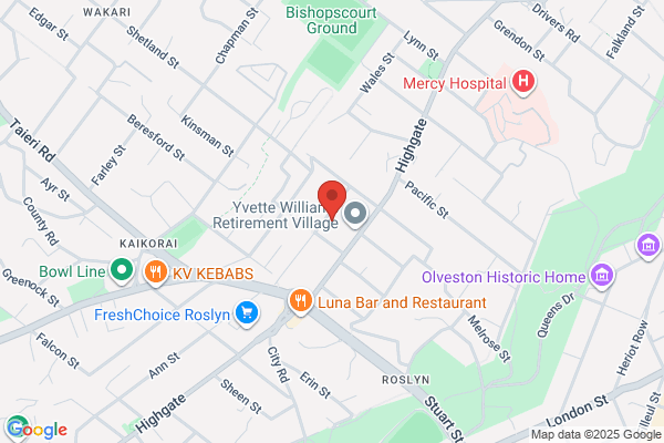 Map for Roslyn/Maori Hill Playcentre